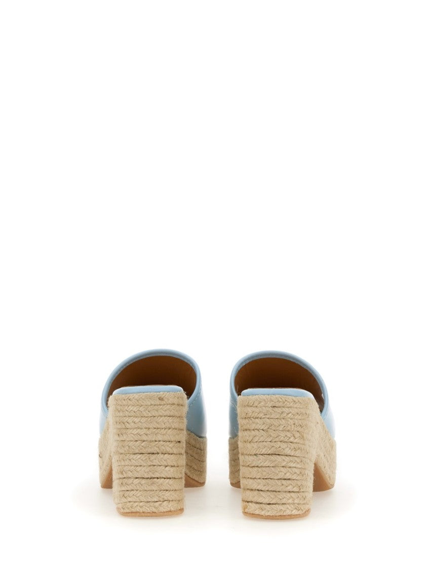 Moschino Denim-Inspired Slide Sandals With Espadrille-Style Sole