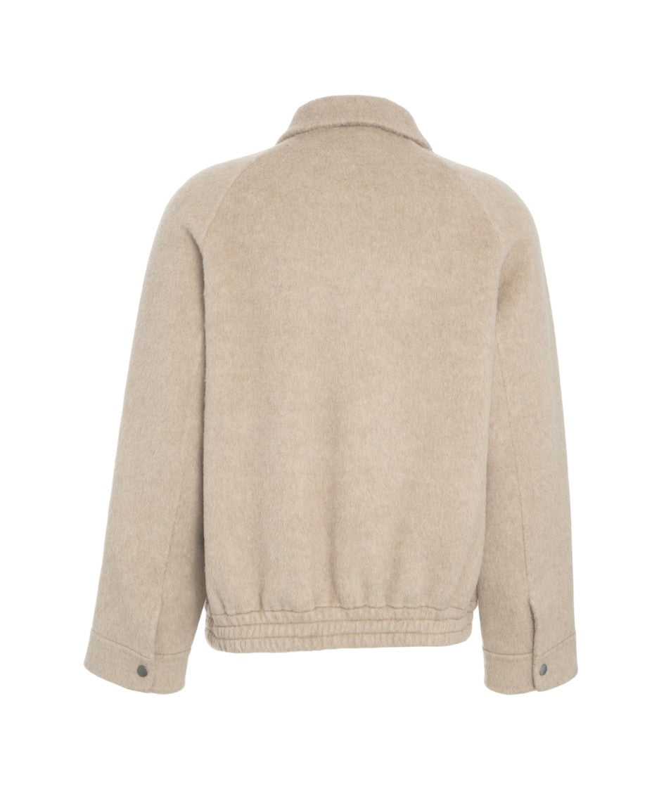 Amaranto Amaranth Wool Jacket With Classic Collar And Relaxed Fit