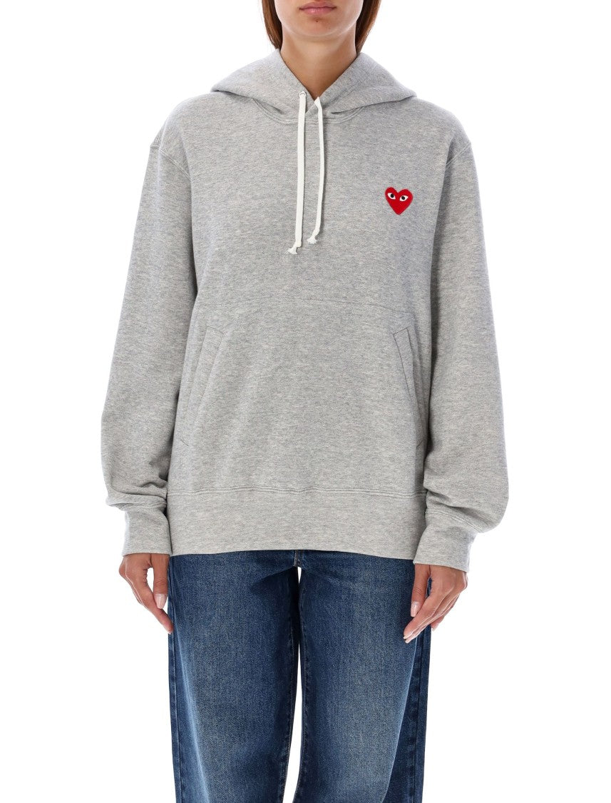 Comme Des Garçons Red Heart Patch Hoodie