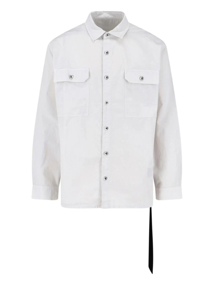 Drkshdw By Rick Owens Boxy Oversized Shirt With Distinctive Hem Tab