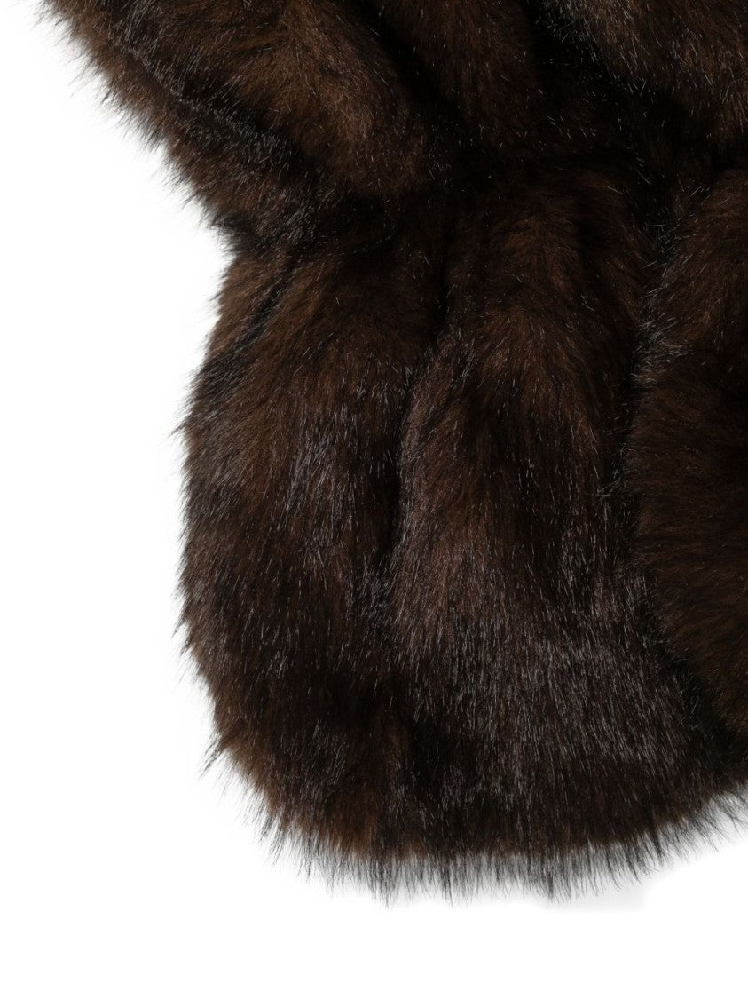 Betta Corradi Brown Faux Fur Overcoat