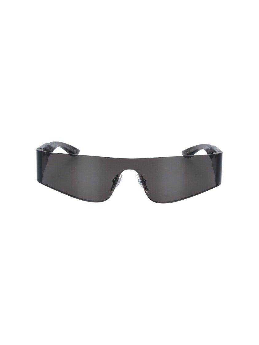 Balenciaga Wraparound Black Sunglasses With Continuous Lens Design