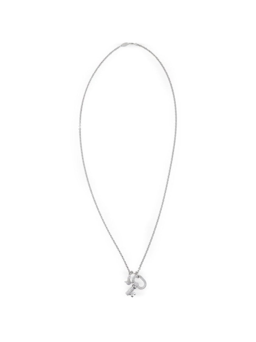 Vivienne Westwood Silver-Tone Chain Necklace With Key And Orb Pendant