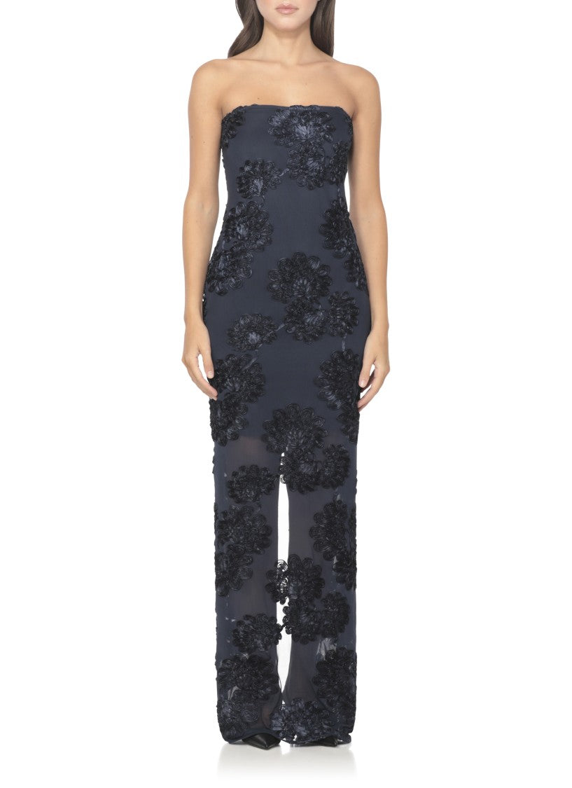 Rotate Tulle Dress With All-Over Rose Details