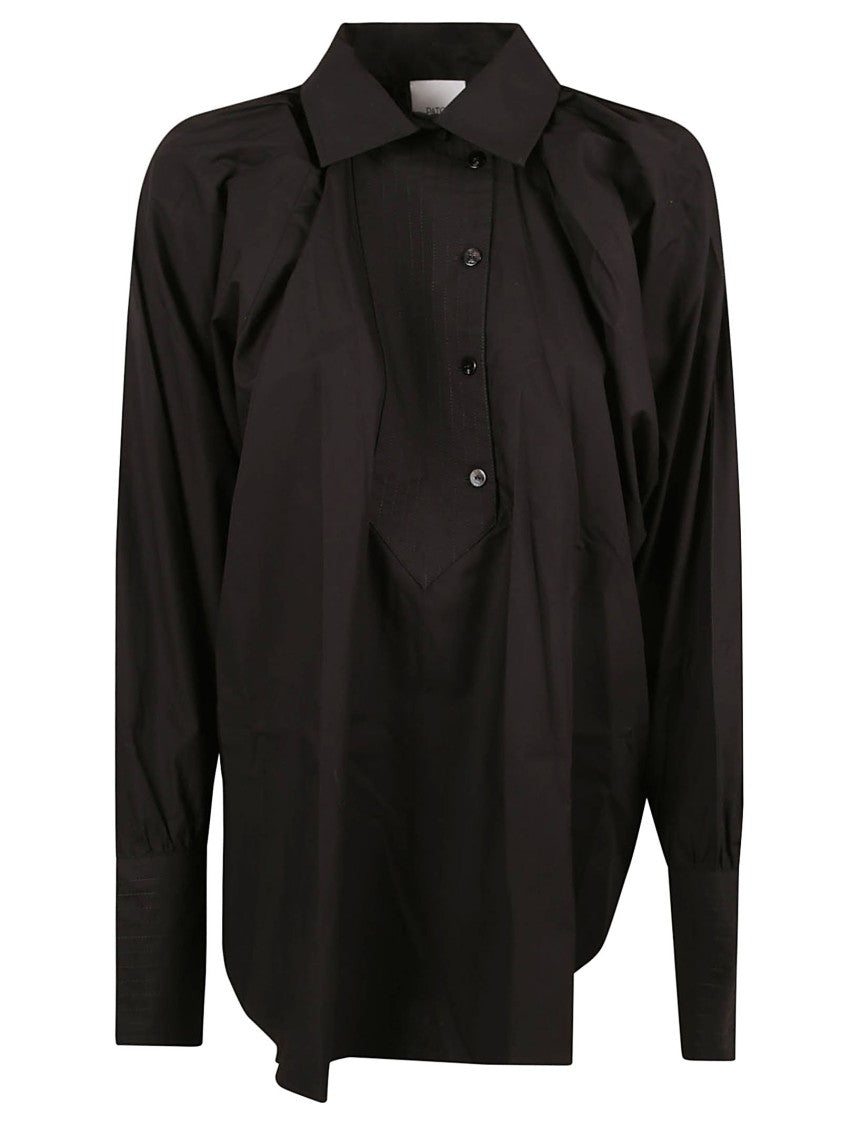 Patou Black Relaxed Fit Shirt With Classic Collar