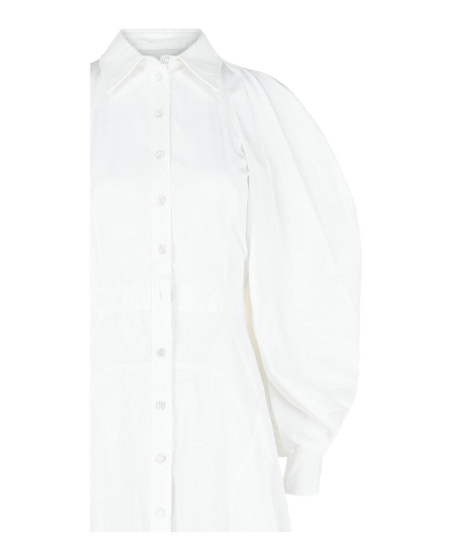 Alexander Mcqueen Cold-Shoulder Cotton Midi Dress