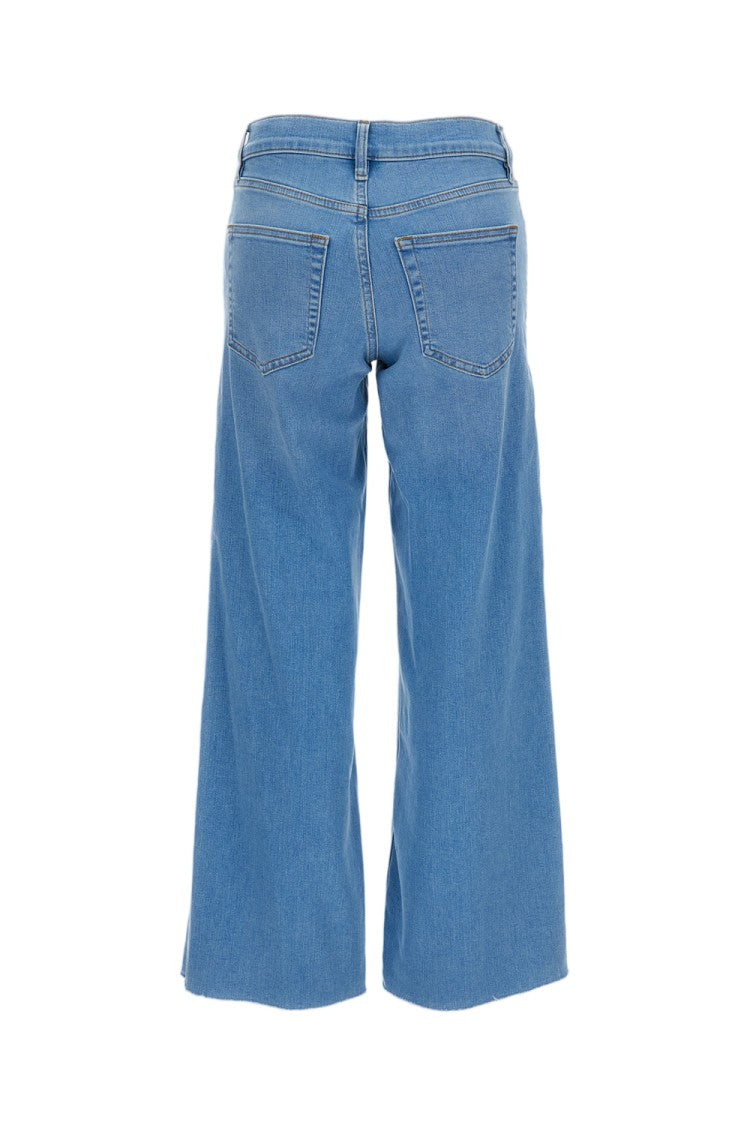 Frame Light Blue Low Rise Slim Palazzo Jeans