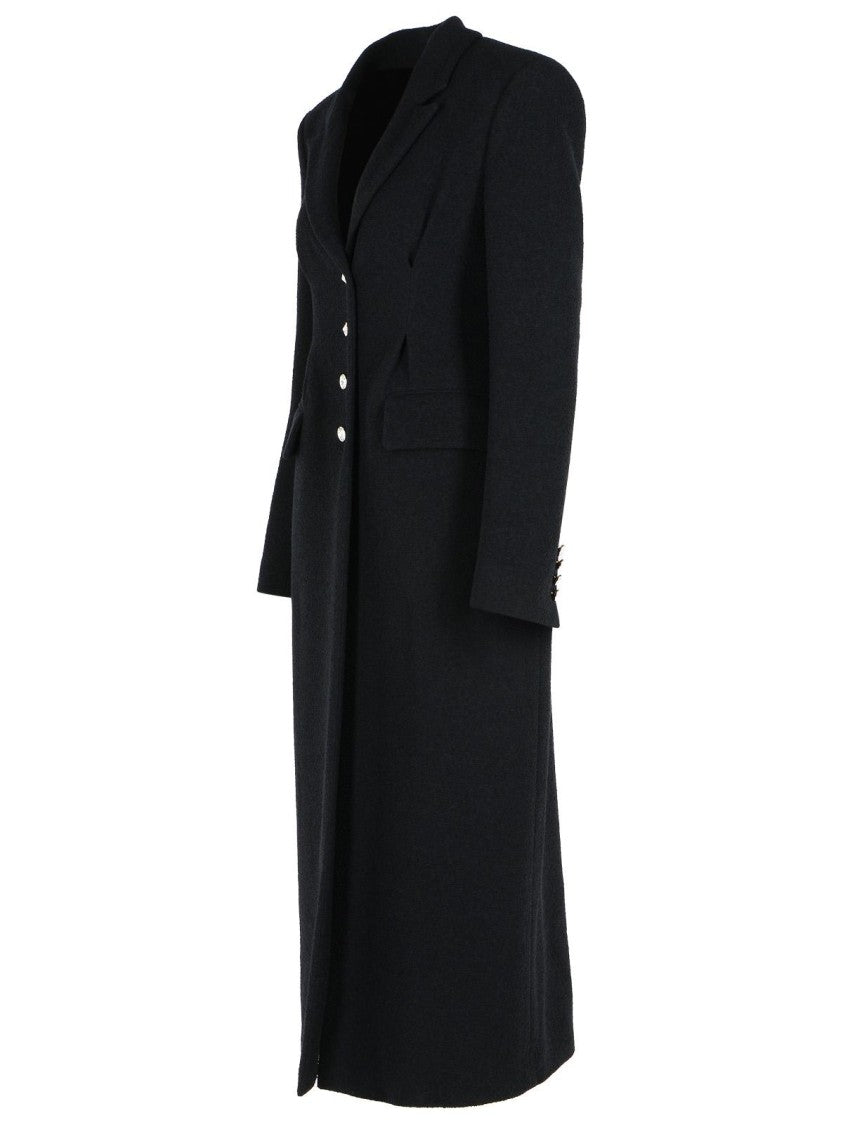 Alessandra Rich Black Virgin Wool Blend Coat