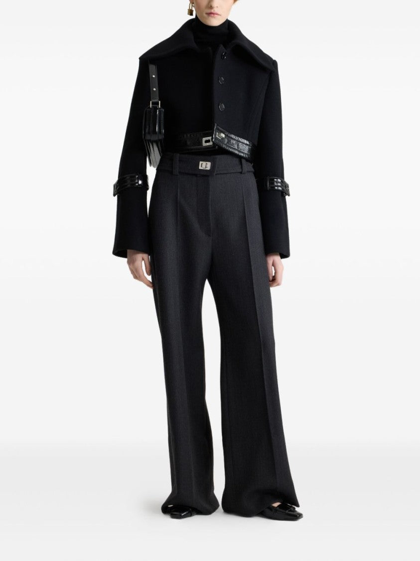 Patou Cropped Lock Jacket In Sustainable Wool Blend