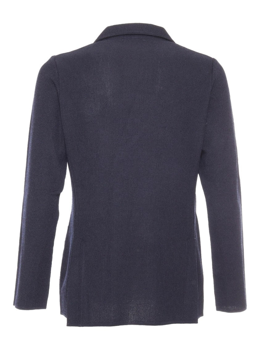 Lardini Double-Breasted Textured Knit Jacket