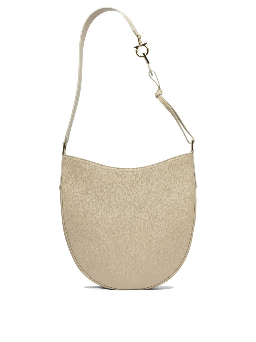 Ferragamo Textured Calf Leather Hobo Shoulder Bag