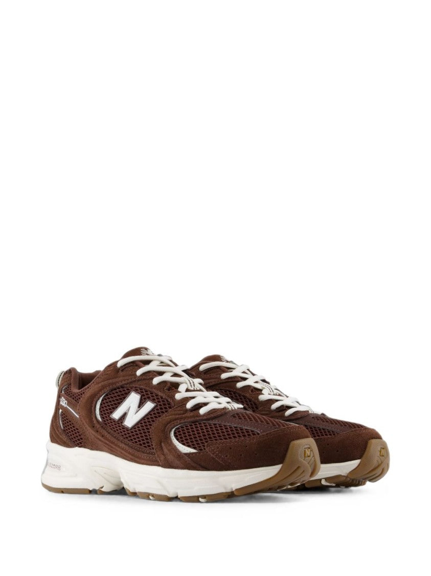 New Balance Sporty Brown Sneakers With Suede And Mesh Accents