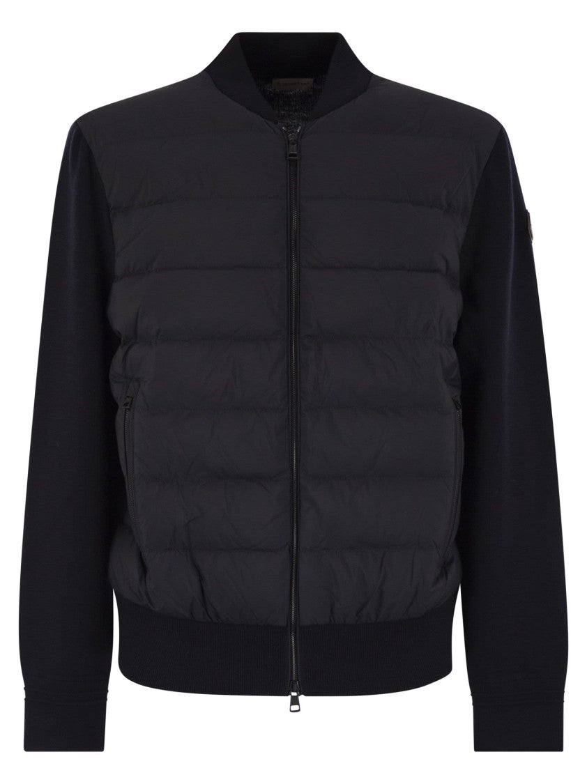 Moncler Padded Wool Cardigan With Zip
