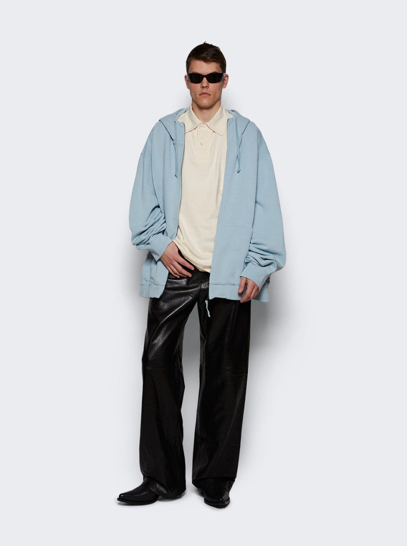 Maison Margiela Zip-Up Hooded Sweatshirt - Blue