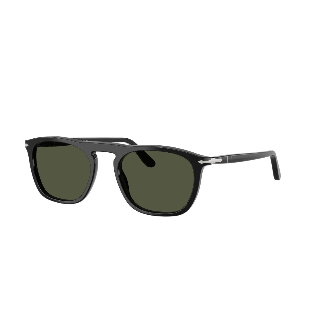 Persol 0Po3391s Classic Black Acetate Sunglasses With Dark Green Lenses