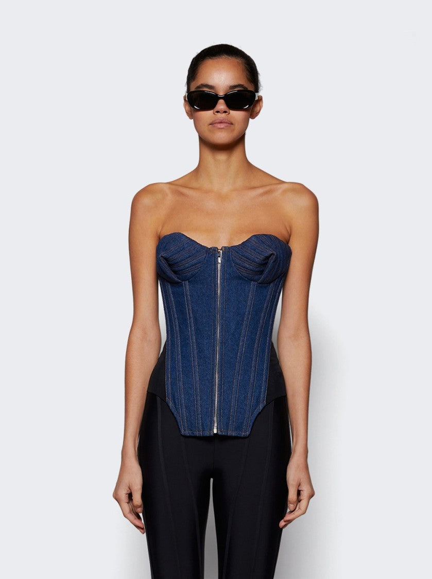 Jean Paul Gaultier Denim Corset Indigo And Black