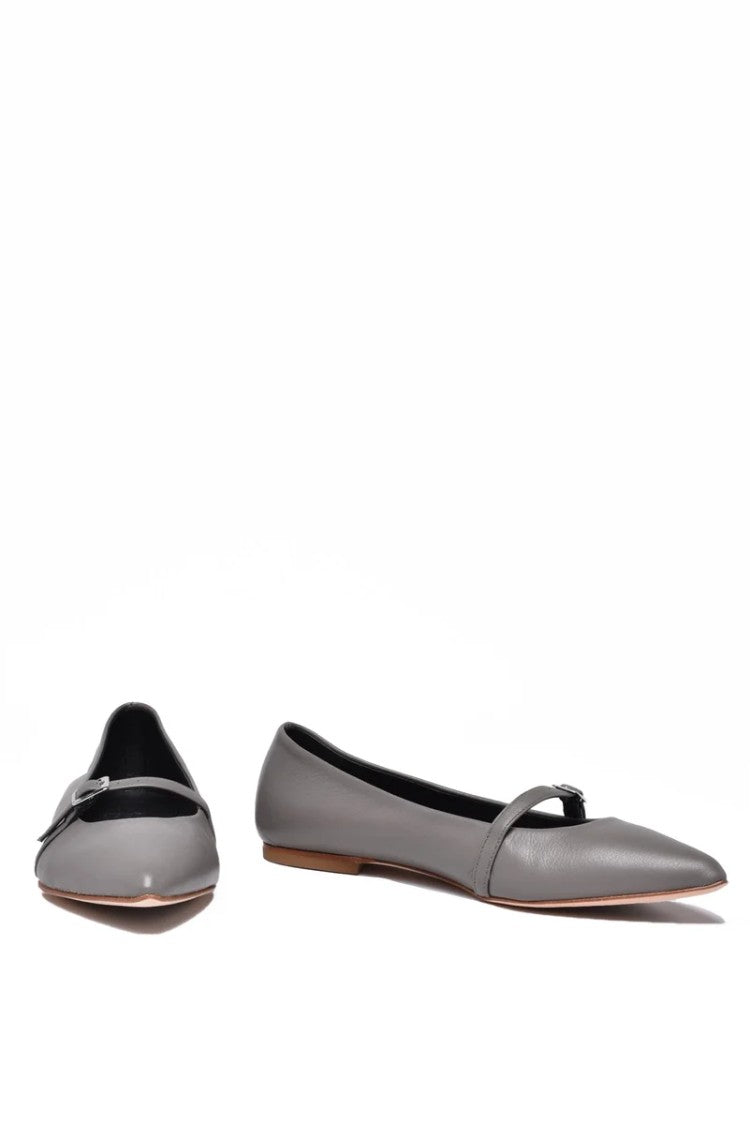 Officine X Post Leather Ballerinas - Grey