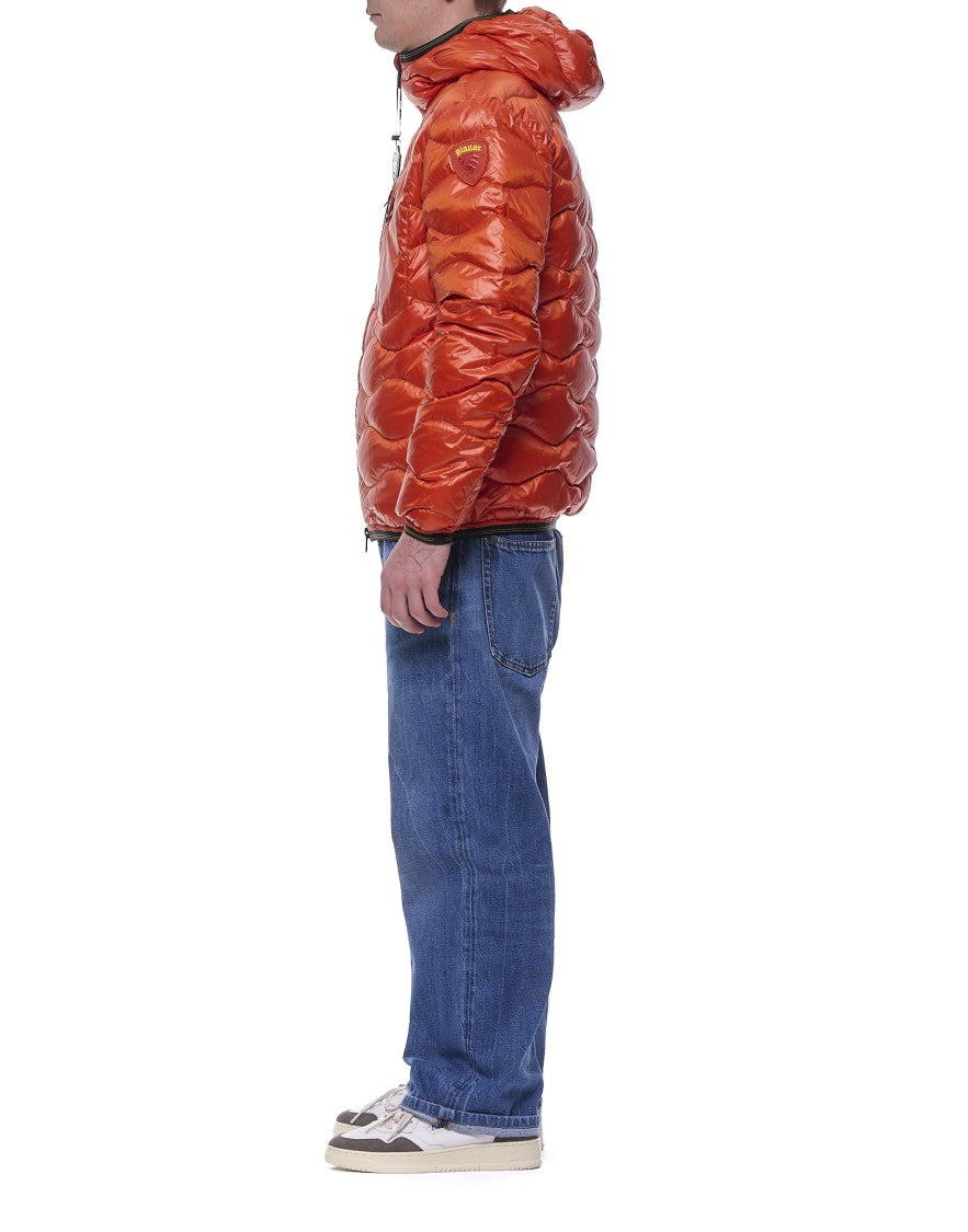 Blauer Wave-Quilted Puffer Jacket With Glossy Finish