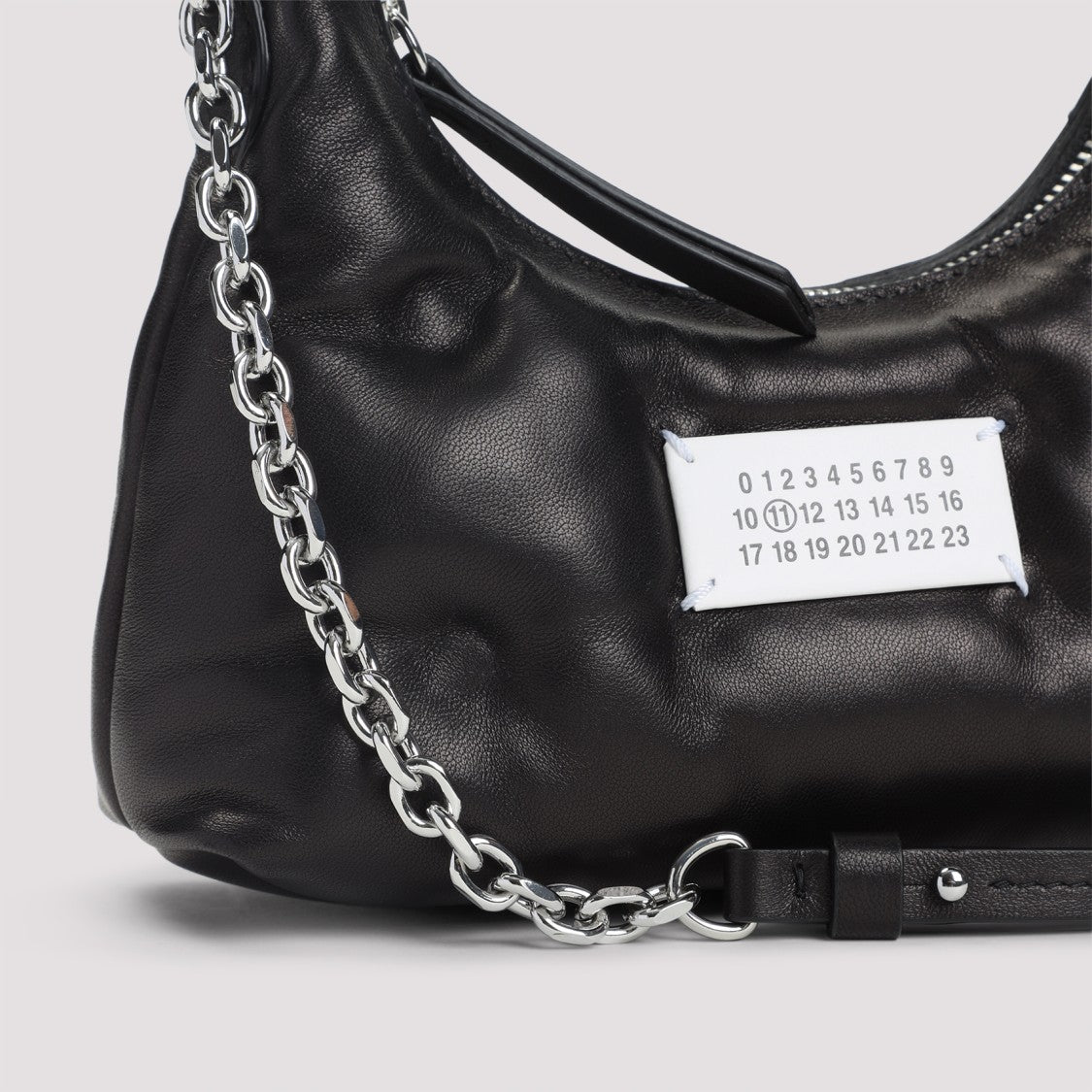 Maison Margiela Crinkled Leather Shoulder Bag With Chain Strap