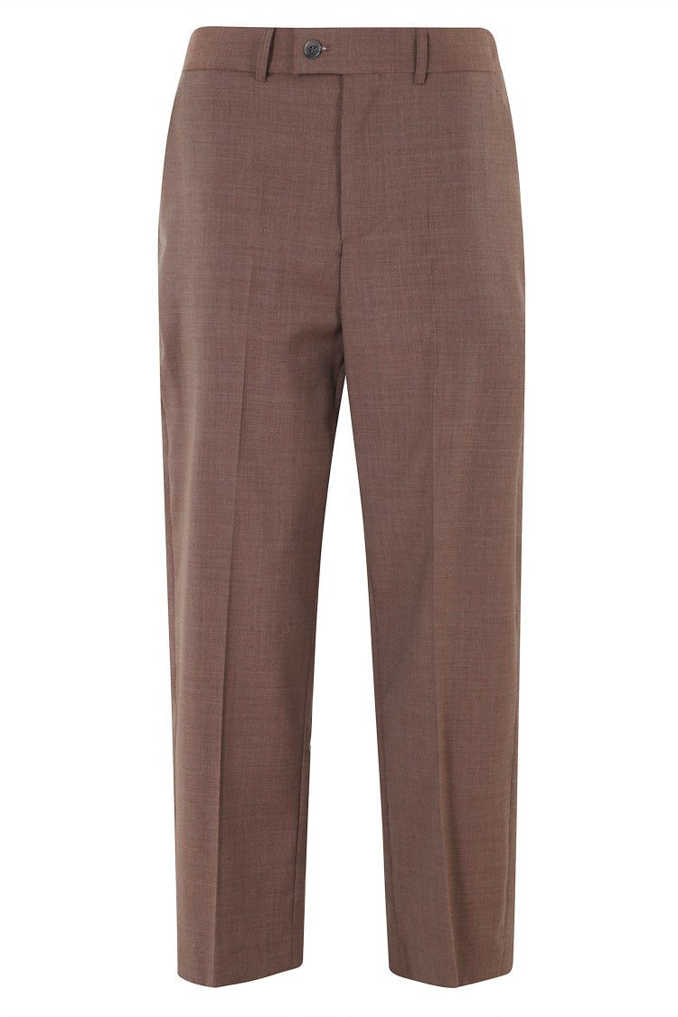 Erika Cavallini Brown Alfio Tailored Straight-Leg Virgin Wool Pants