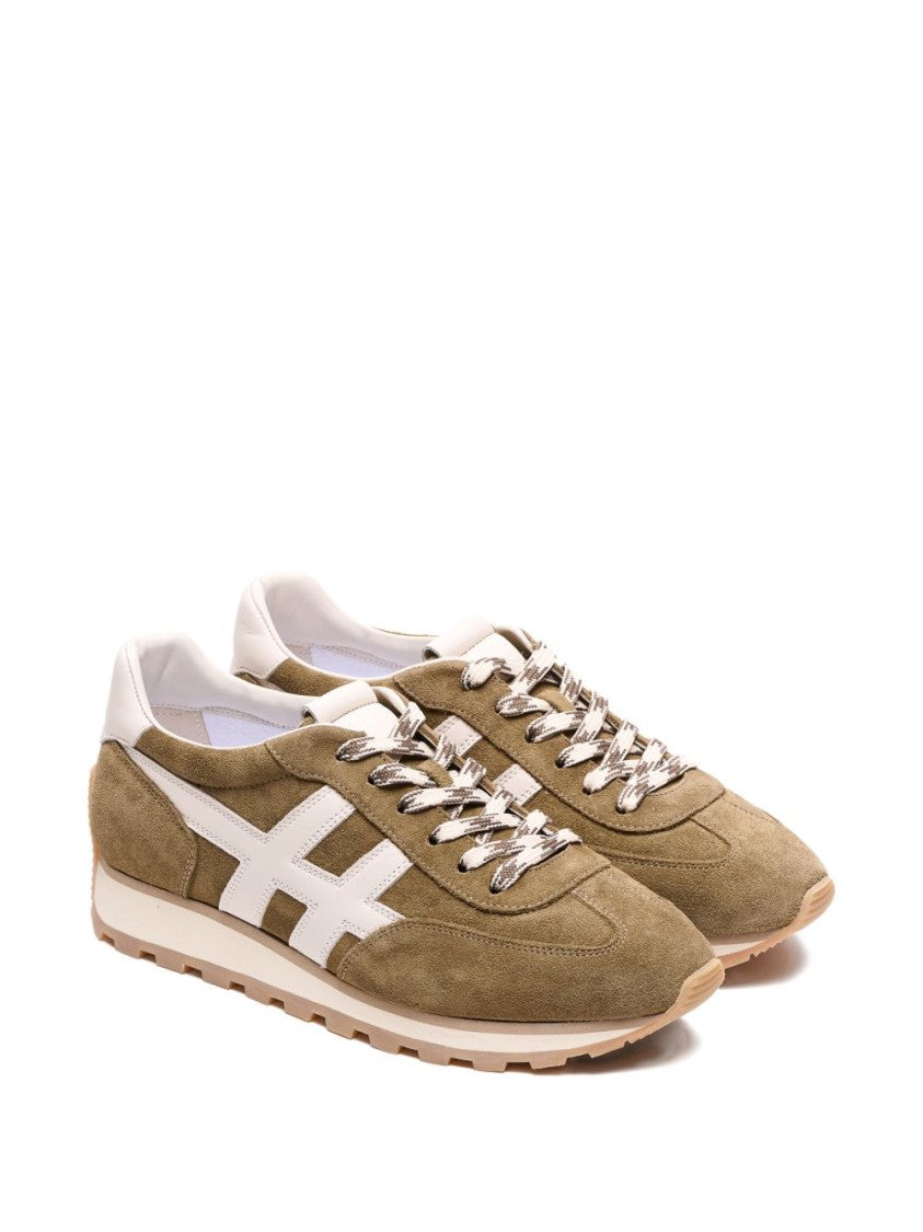 Hogan Green Suede Appliqué Sneakers