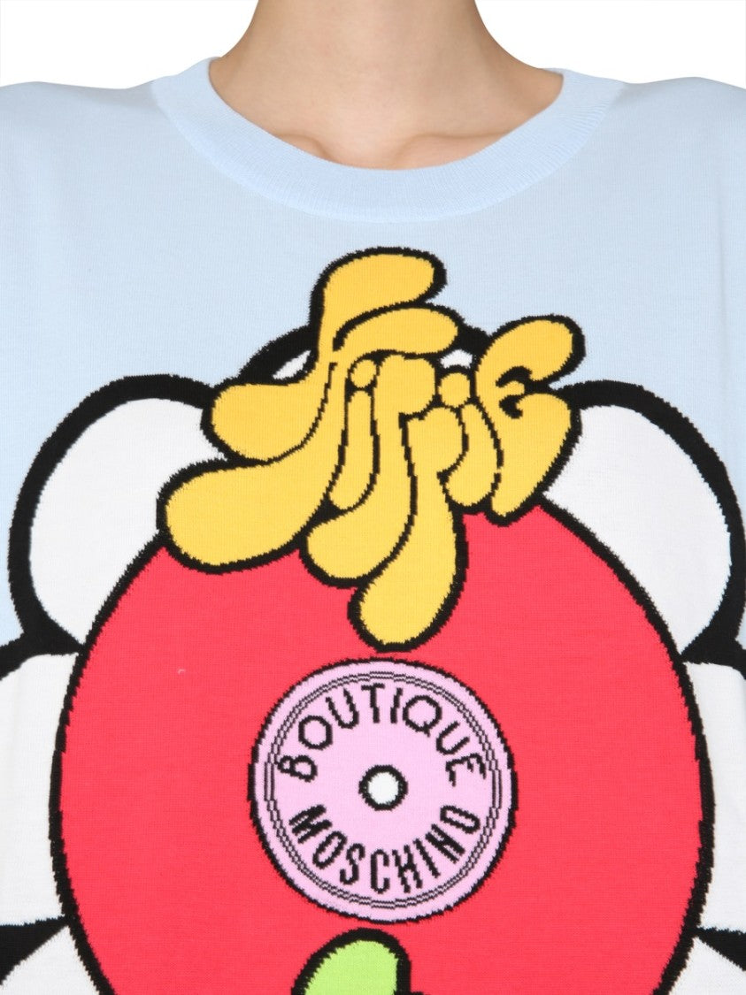 Boutique Moschino Graphic Round Neck T-Shirt