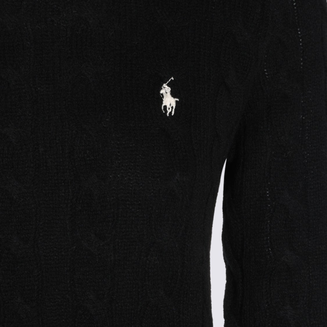 Polo Ralph Lauren Classic Cable Knit Sweater With Embroidered Logo Detail