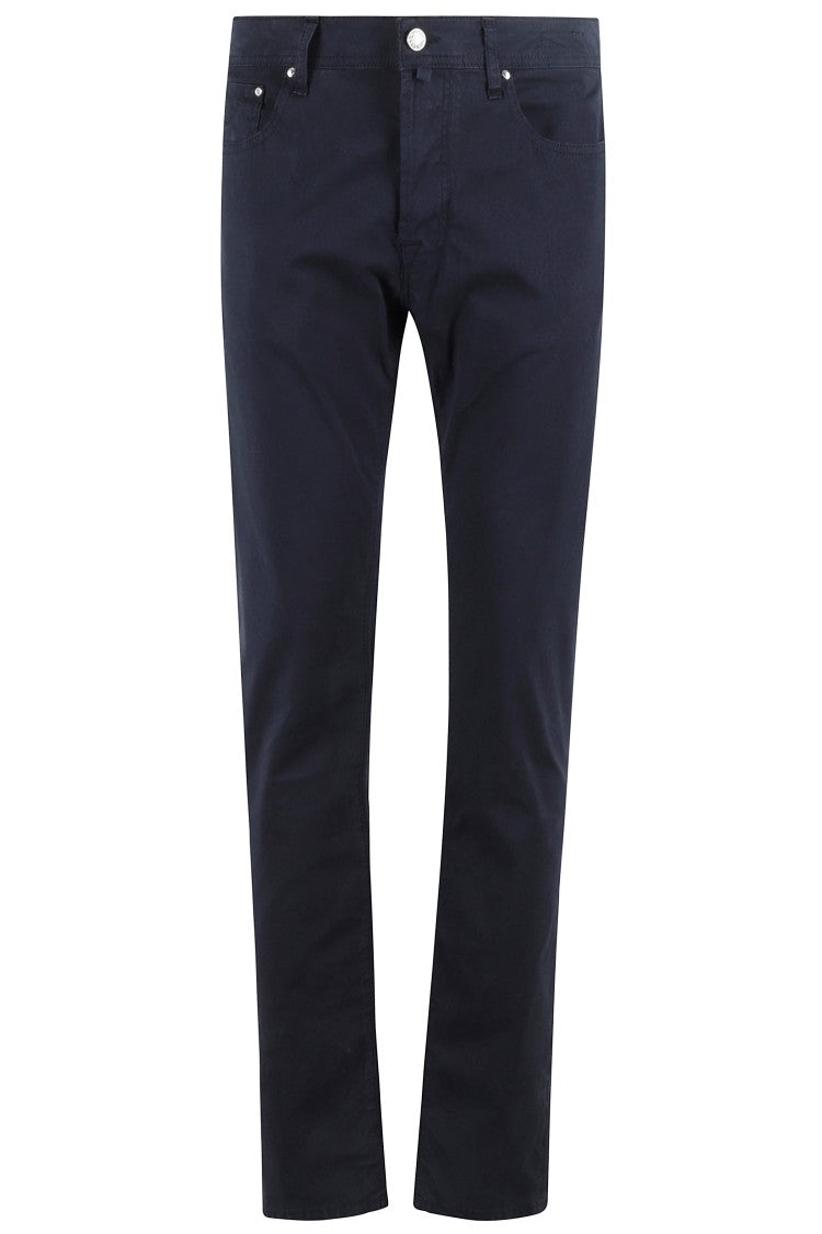 Jacob Cohen Tapered Navy Gabardine Stretch Pants