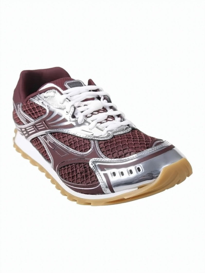 Bottega Veneta Burgundy Sneakers With Mesh Upper