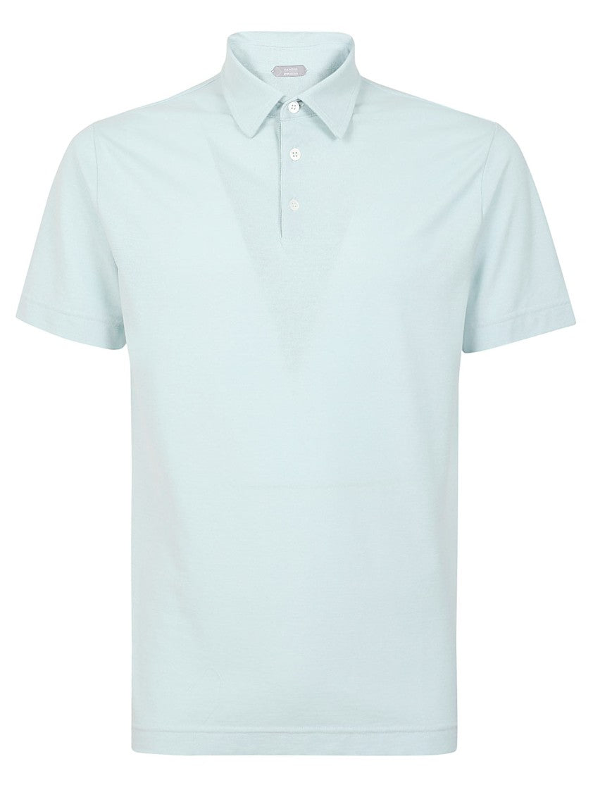 Zanone White Cotton Polo With Traditional Collar
