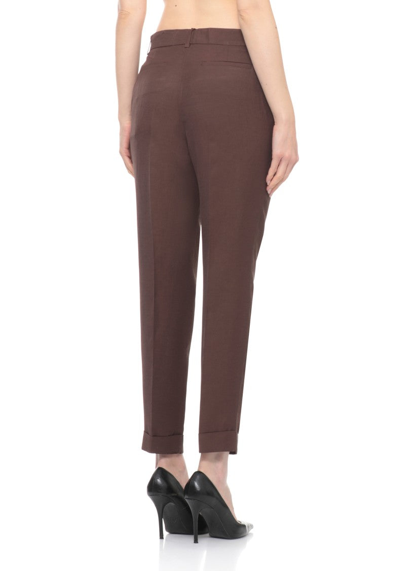 Parosh Brown Raisa26 Linen-Blend Chino Pants