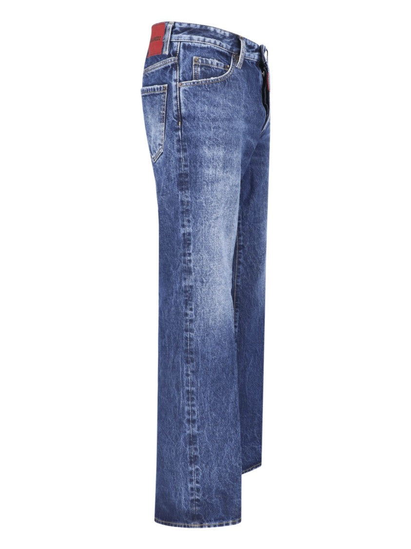 Dsquared2 Straight Leg Jeans With Medium Blue Wash