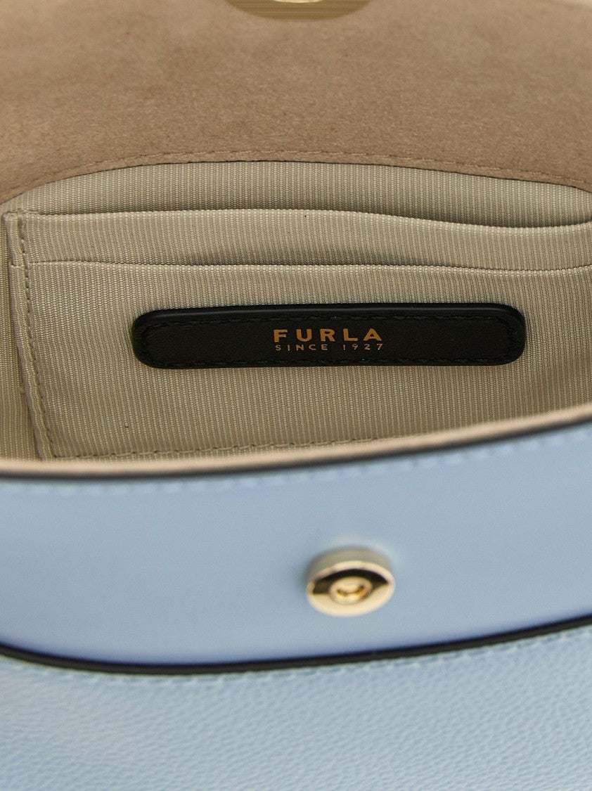 Furla Smooth Leather Handbag With Gold-Tone Clasp