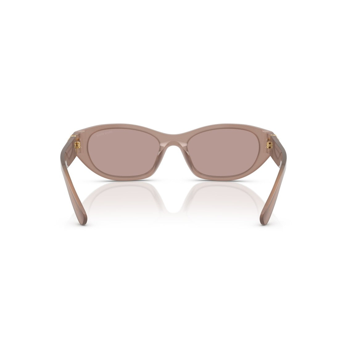 Miu Miu 0Mu A03s Translucent Taupe Oval Sunglasses