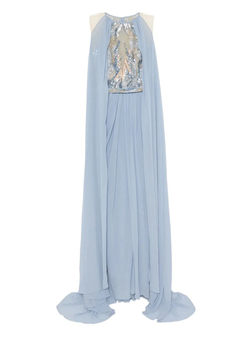 Saiid Kobeisy Pleated Dress With Cape