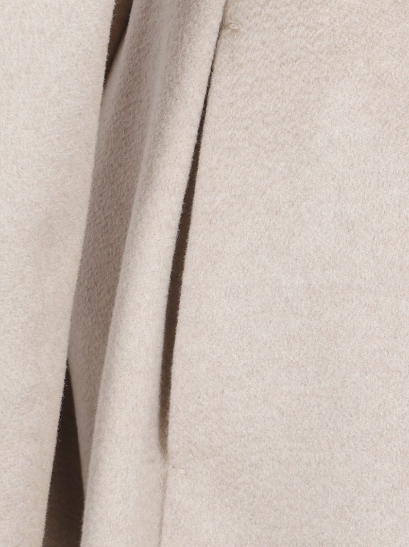 Max Mara Knee-Length Cashmere Coat With Draped Collar