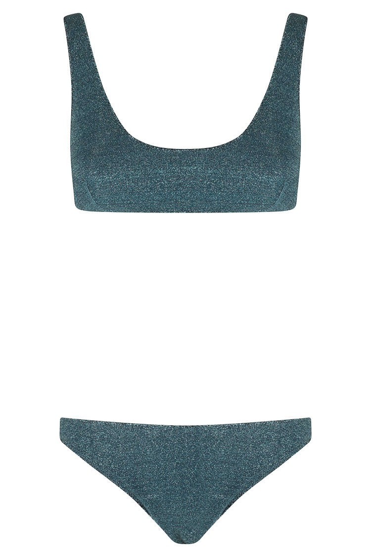 Oséree Peacock Lumiere Sporty Bralette Lurex Polyamide Bikini