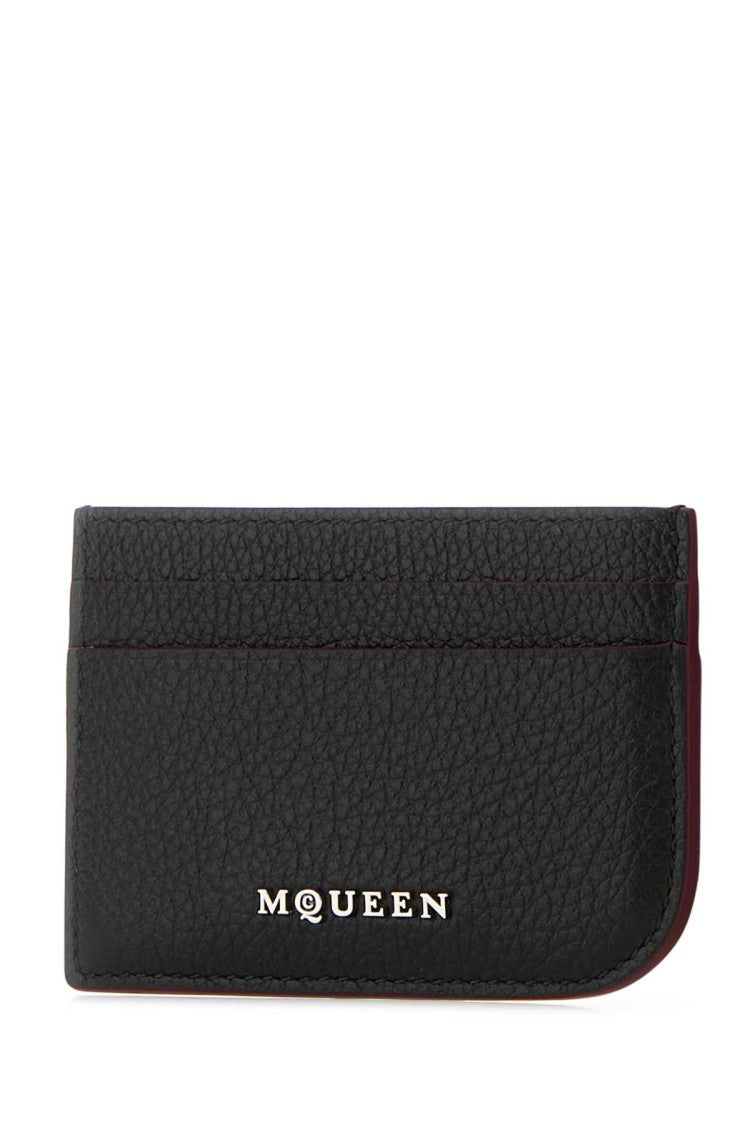 Alexander Mcqueen Black Leather Card Holder