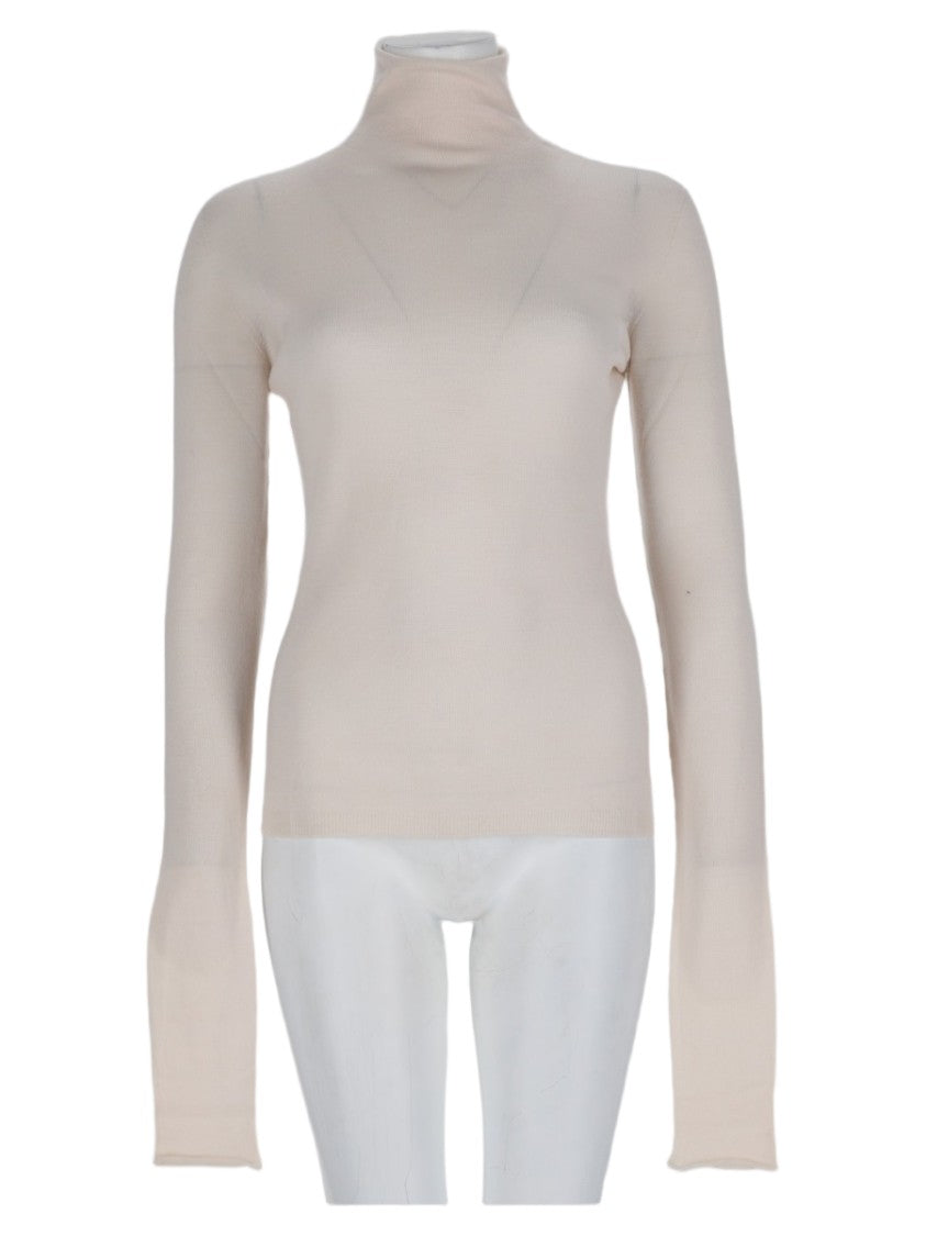 Nude White Slim-Fit Wool Sweater
