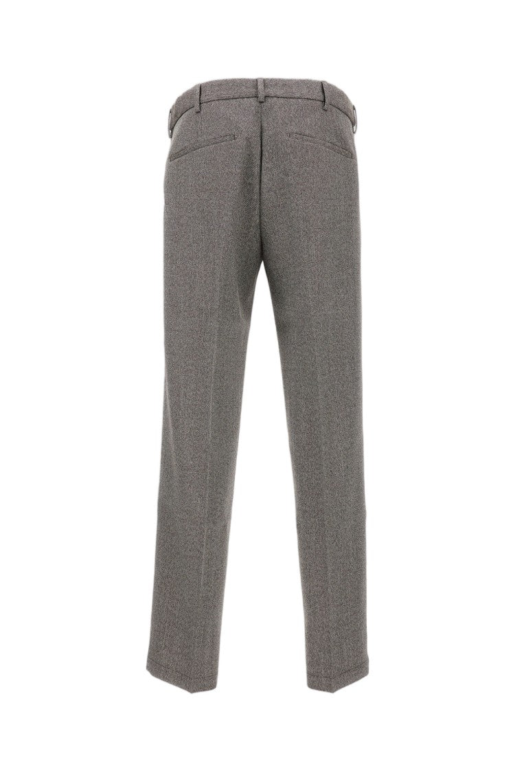 Cellar Door Straight-Leg Wool Pants With Pressed Crease And Low Waist