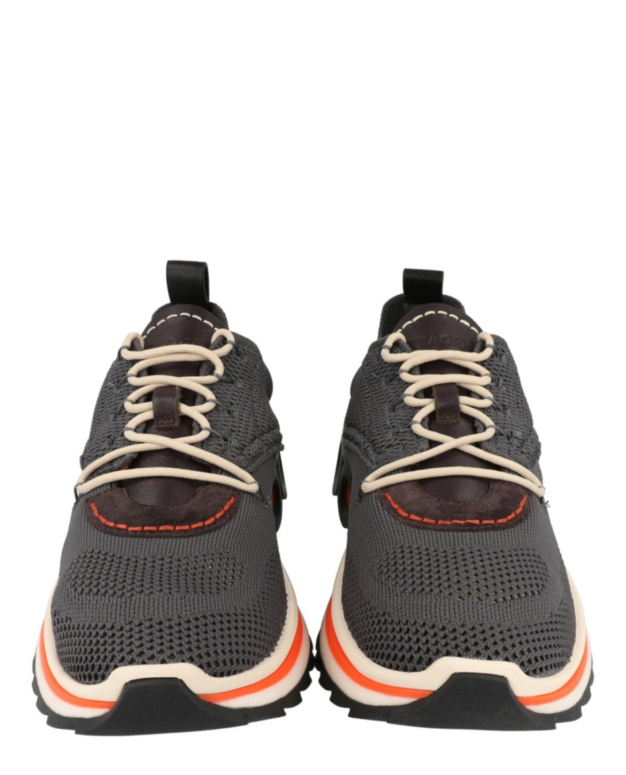 Ferragamo Nima Knit Gancini Low-Top Sneakers