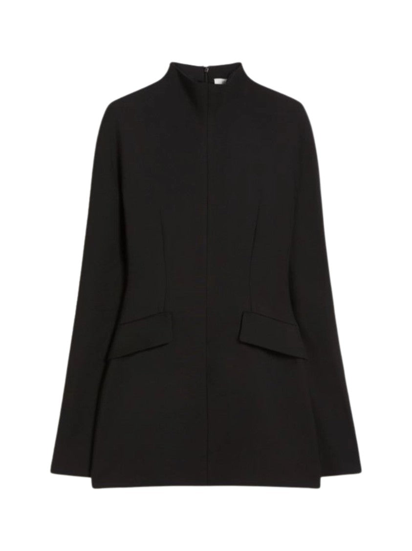 Sportmax Black Hourglass Silhouette Gabardine Mini Dress