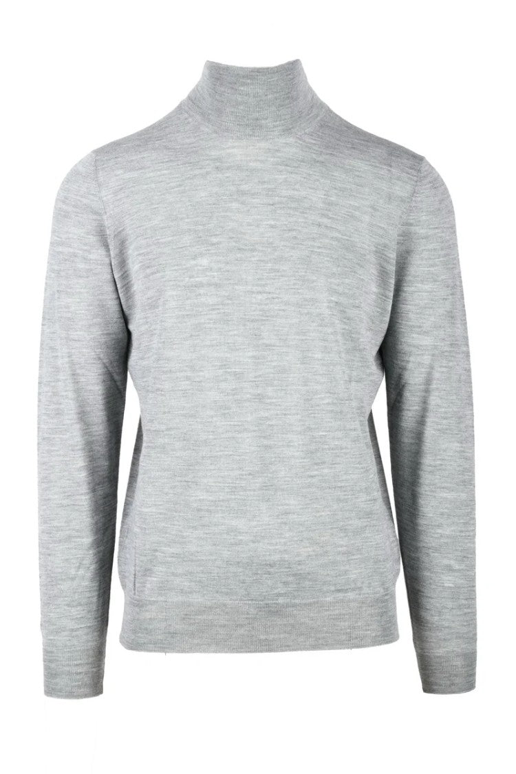 Filippo De Laurentiis Mouse Grey Merino Wool Men's Turtleneck