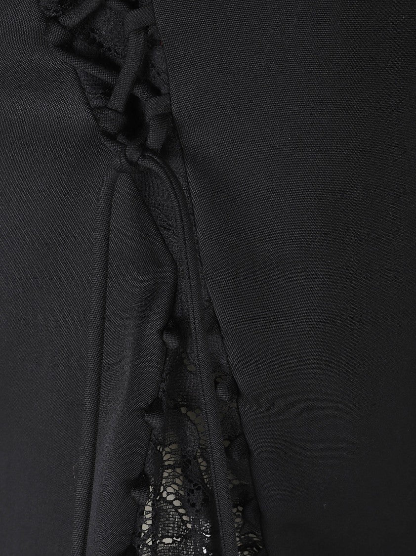 Alexander Mcqueen Black Grain De Poudre Pencil Skirt
