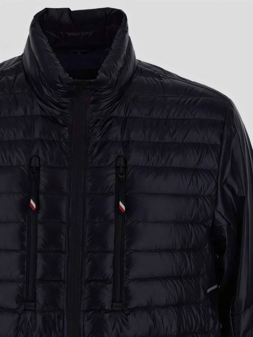 Moncler Quilted Down Jacket With High Collar And Zippered Pockets
