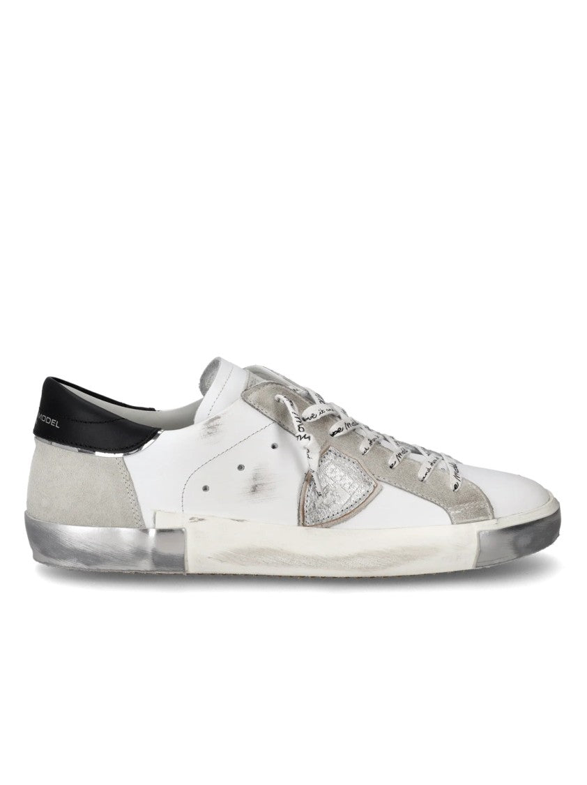 Philippe Model Low-Top Leather Sneakers With Suede Overlays