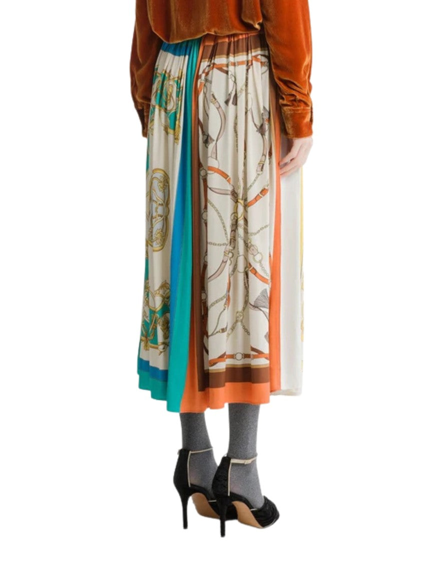 Forte Forte Night Multicolour Printed Viscose Midi Skirt