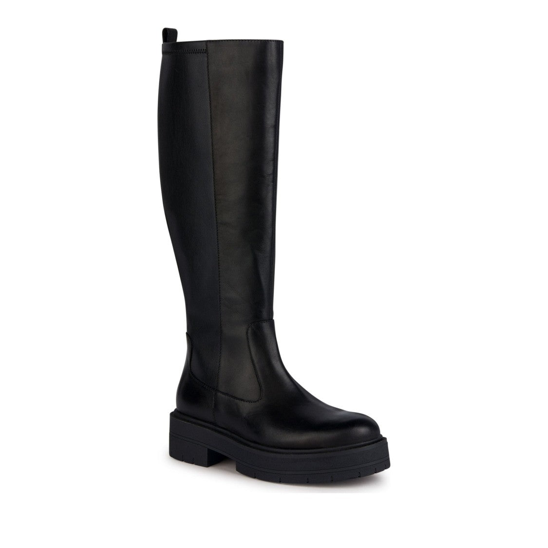 Geox Black Spherica Ec7 Textured Sole Zipper Leather Boots