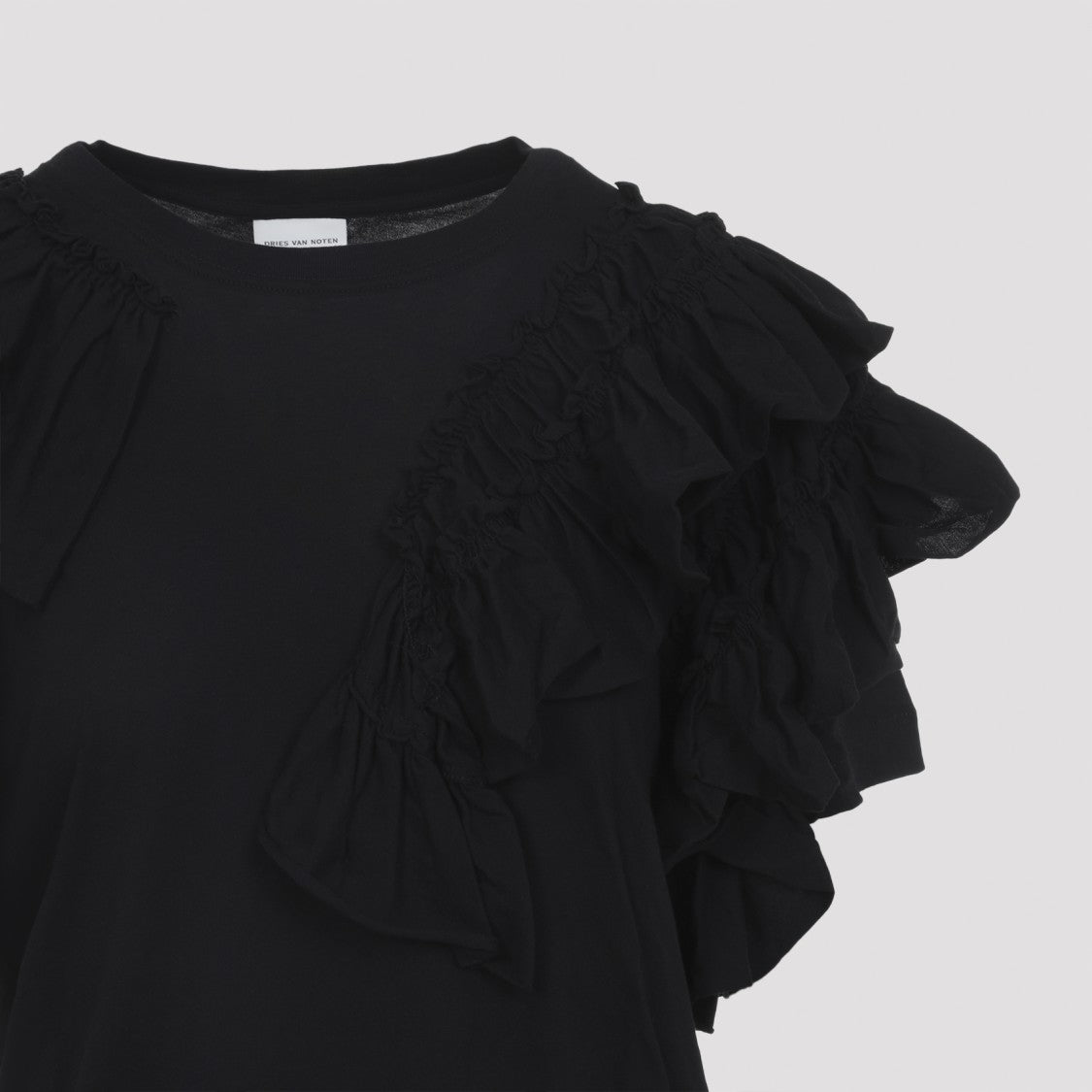 Dries Van Noten Short-Sleeved Top With Layered Ruffle Details