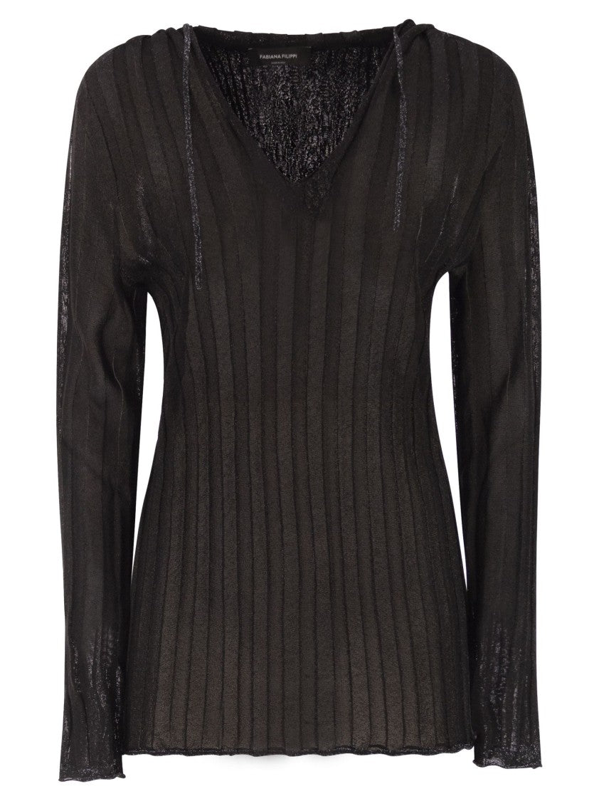 Fabiana Filippi Lurex Hooded Jumper